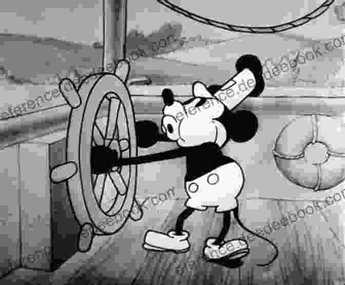 A Black And White Image Of Mickey Mouse And Minnie Mouse In The Animated Short Film 'Steamboat Willie' The Corridor Of Time Disney Group