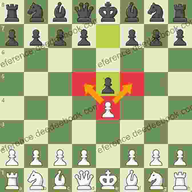 A Diagram Of A Chess Discovered Attack, Where A Pawn Move Reveals A Check By A Queen Chess Checkmate: Chess Tactics Strategy Revealed (Chess Poker Blackjack Craps Texas Holdem 1)