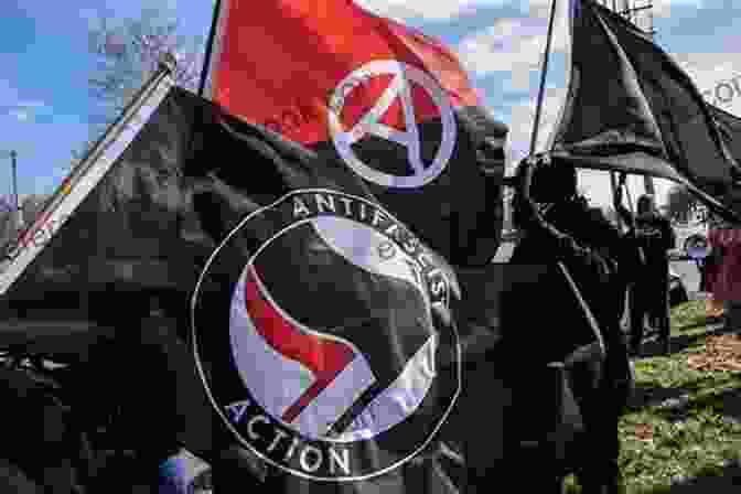 Antifascist Protesters Holding A Red And Black Flag. Unmasking Antifa: Five Perspectives On A Growing Threat