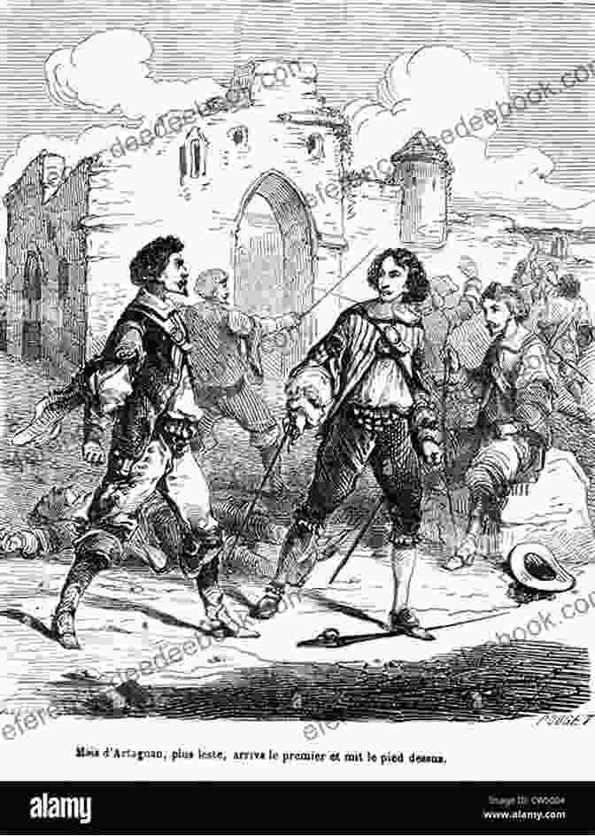 Illustration Of D'Artagnan And His Fellow Musketeers Riding On Horseback Through A Forest Twenty Years After Alexandre Dumas