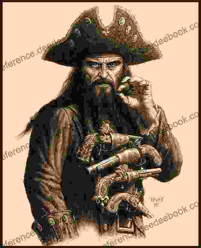 Portrait Of Blackbeard, A Legendary Pirate Known For His Fearsome Appearance And Brutal Tactics, Complete With A Long Black Beard And Smoldering Gaze. Pirate Trials: Famous Murderous Pirates Series: THE LIVES AND ADVENTURES Of FAMOUS And SUNDRY PIRATES