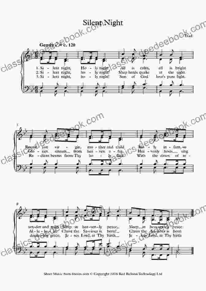 Sheet Music For Silent Night Beginner S Piano Keyboard 2 Christmas Songs